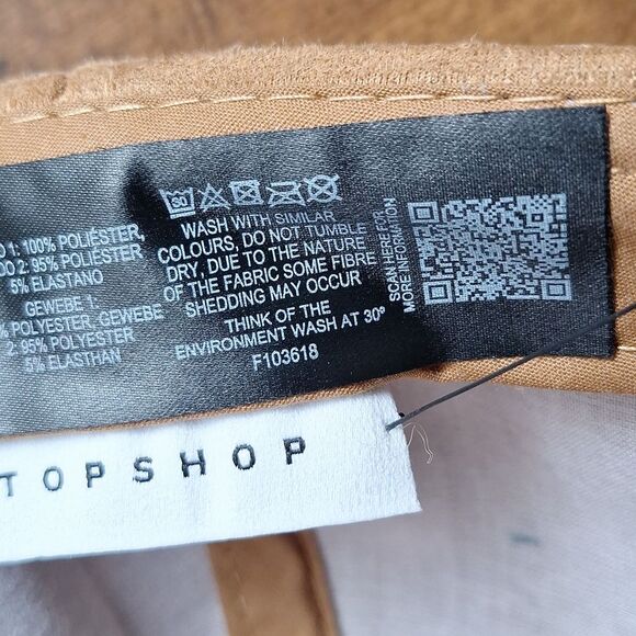 Topshop Suedette sherpa mix Cap in Beige fuzzy brim - Picture 10 of 10